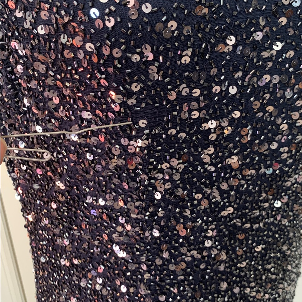 Pizarro Nights Elegant Dark Blue Sequin Dress Size 14 - Picture 13 of 17